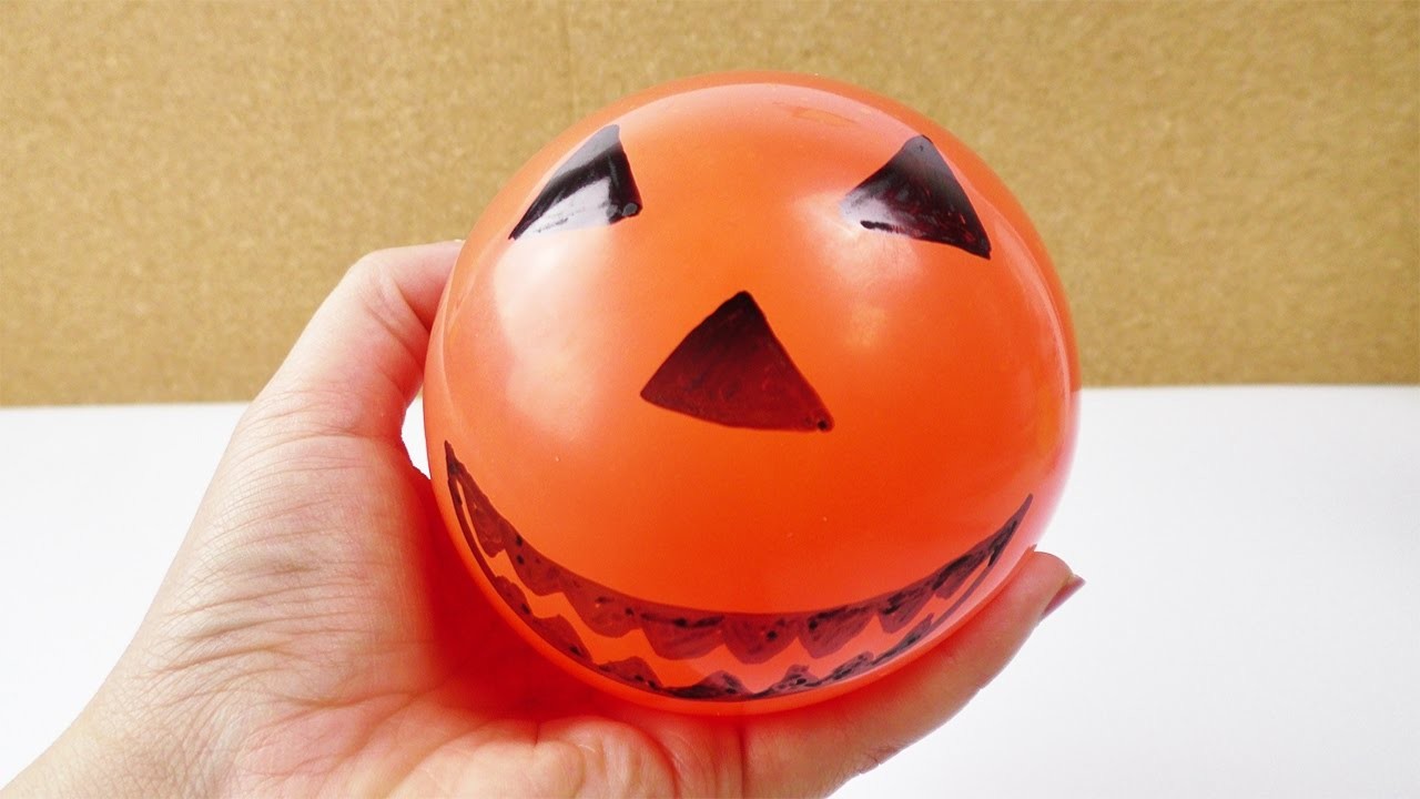 Halloween Antistressball | Glibbi im Kürbis Look | DIY Herbst Idee | Unheimliches Gesicht