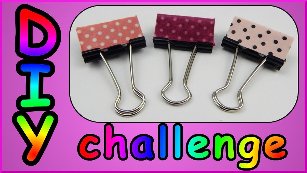 DIY washi tape challenge back to school | Büroklemmen | Heftklammern | Paper clamps