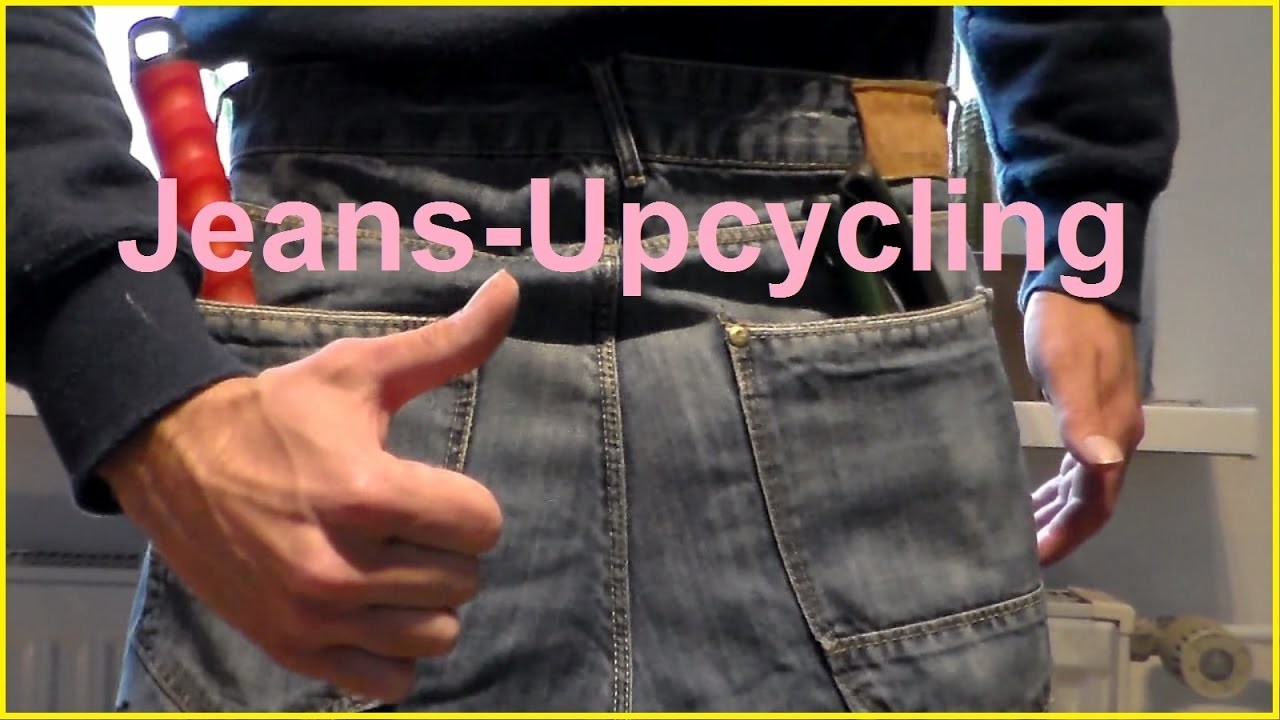 DIY Upcyling Jeans Werkzeugtasche oder Gartentasche Tasche selber machen