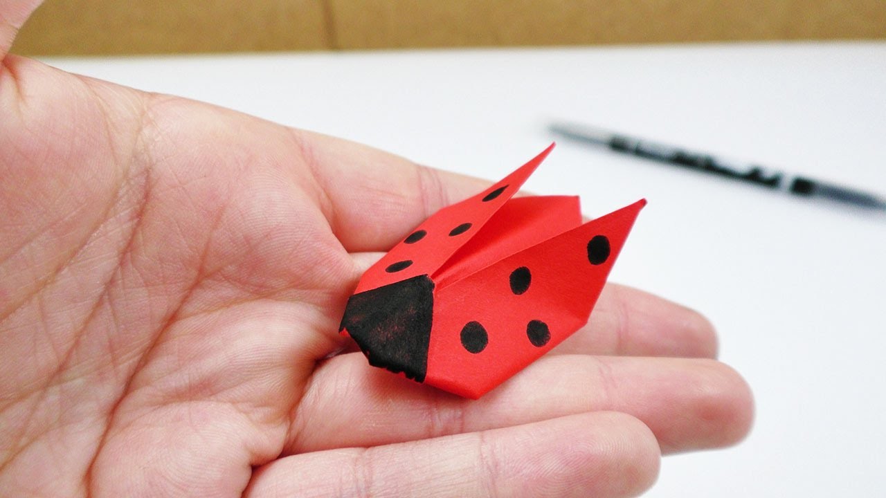 Marien Käfer Origami | Falten für Kinder | Deko & Geschenk