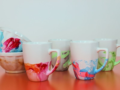 Marmorierte Becher DIY