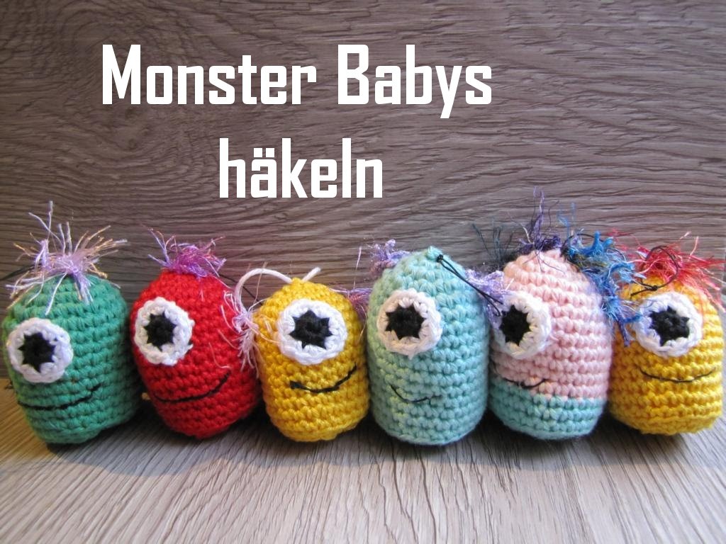 Monster Babys häkeln - Schlüsselanhänger - für Anfänger