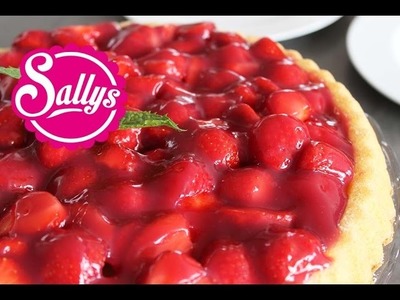 Erdbeerkuchen. Obstkuchenboden Grundrezept - mit gelatinefreiem Guss