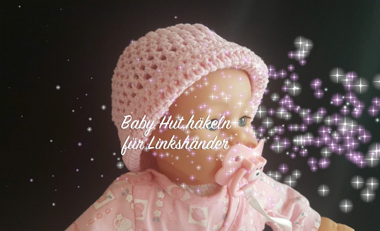 Baby Hut häkeln - Baby Mütze häkeln - Kindermütze Häkeln - Häkeln Sonnenhut für Linkshänder
