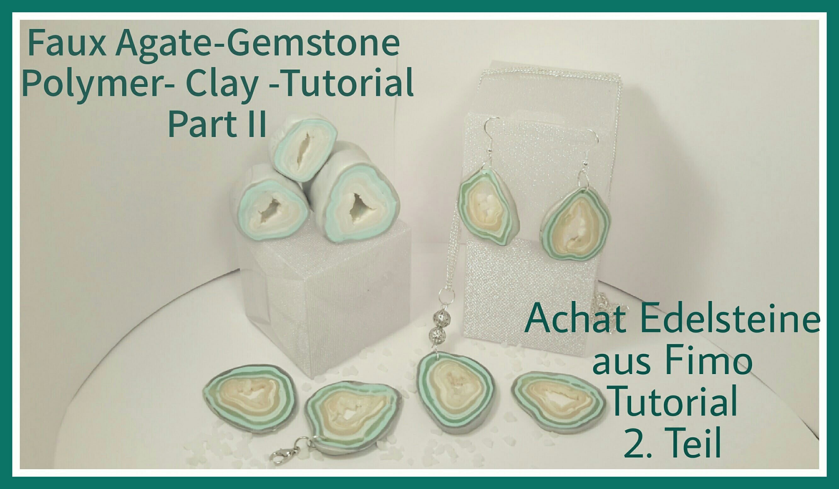 Faux Agate-Gemstone Polymer clay Tutorial Part II, Achat-Edelsteine aus Fimo Teil 2,