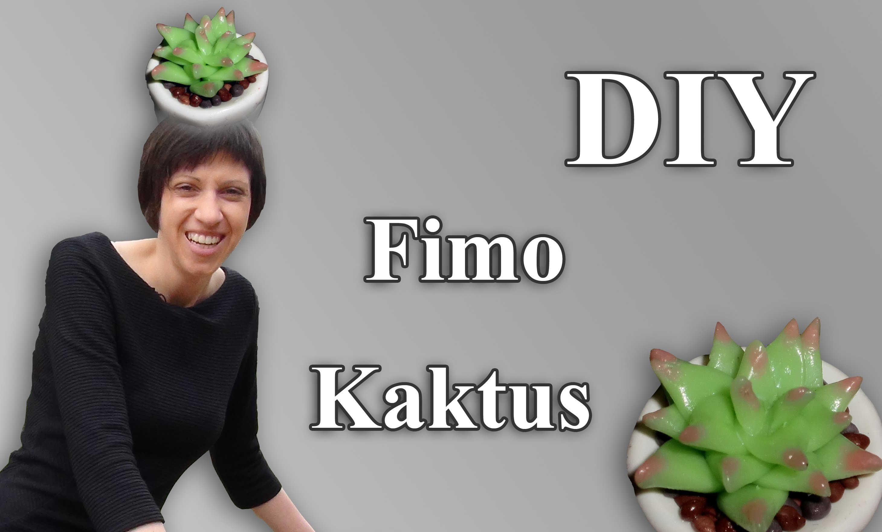 FIMO Kaktus: Polymer Cactus (transparent beauty) - Tutorial [HD.DE] (EN-Sub)