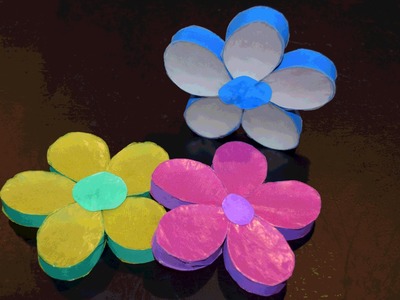 Blumen aus Papprollen basteln