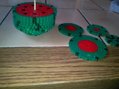 Wassermelone 3D aus Bügelperlen