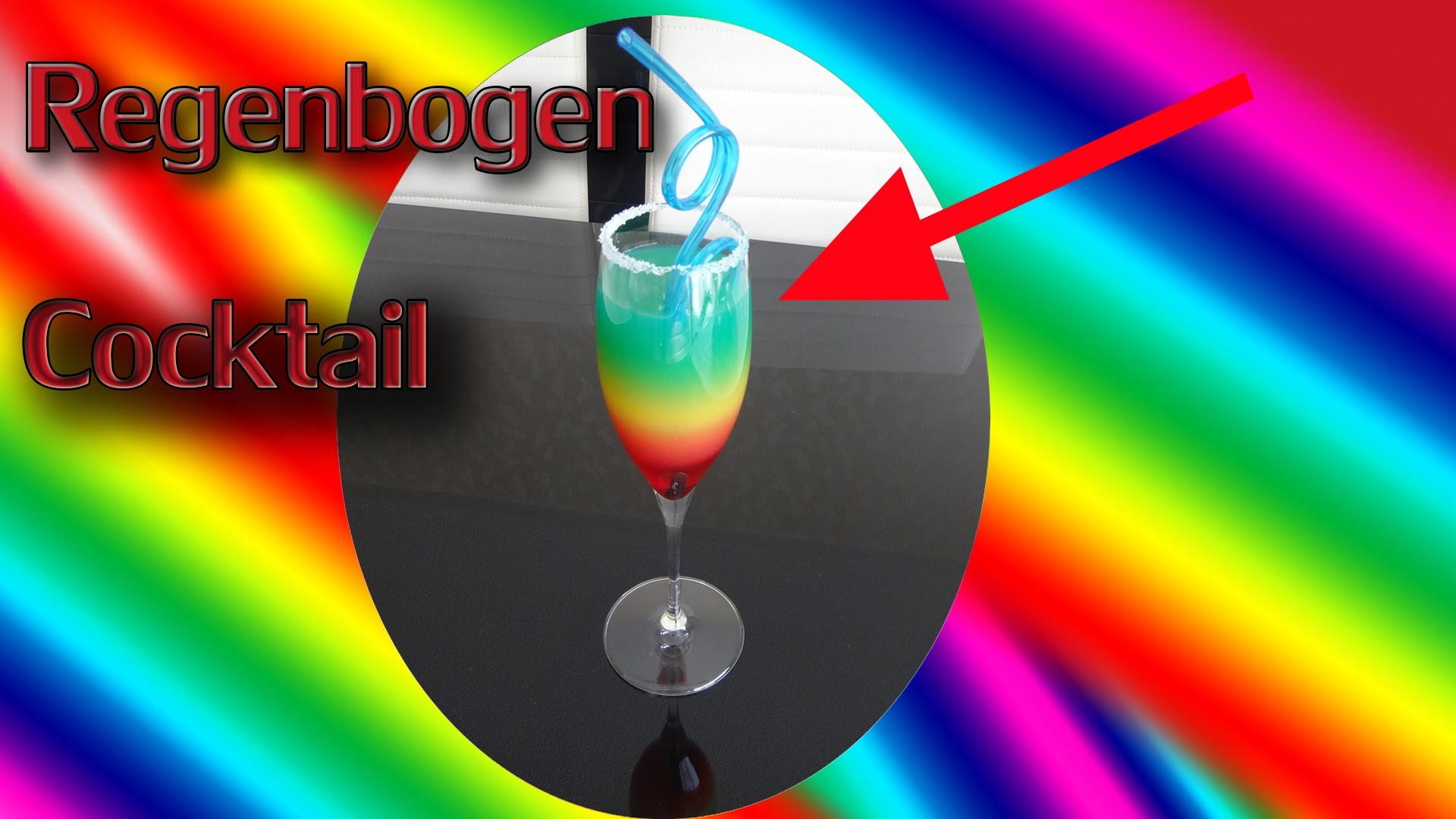 Regenbogen Cocktail. Rainbow Cocktail Rezept