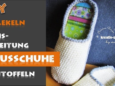 DIY Häkeln - Basisanleitung Hausschuh Pantoffel. Crochet - Basic Pattern Slippers