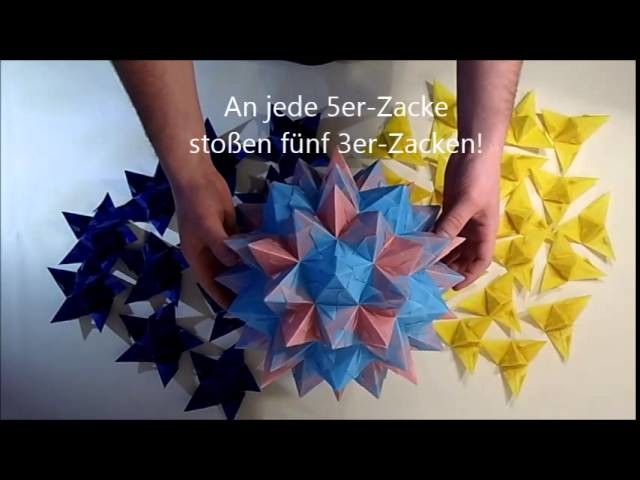 Faltanleitung für einen Rhombo-Stern (Rhombo star, Origami folding instruction)
