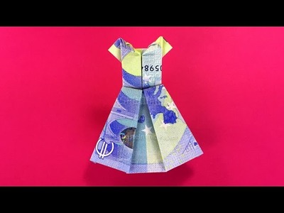 Geldschein falten Kleid - Brautkleid zum Geldgeschenke basteln zur Hochzeit - Origami mit Geld