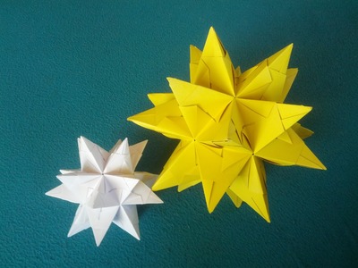 Sterne basteln aus Papier. Origami Bascetta Stern