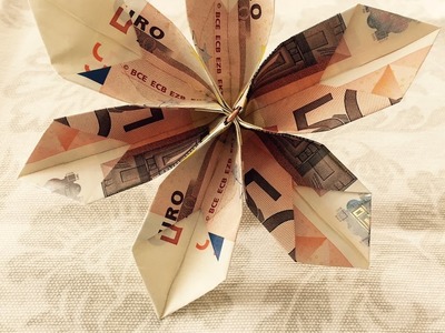 Geldblume falten - Blume aus Geld falten - Origami Geschenke