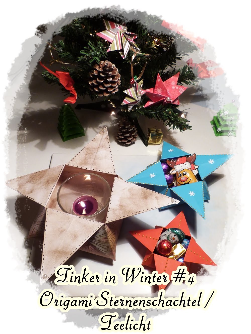 Tinker in Winter #4 Origami Schachtel - Teelicht