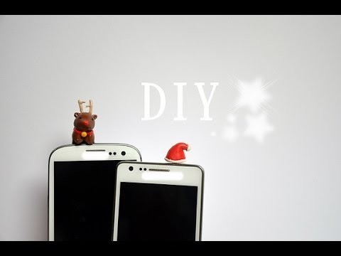XMAS DIY: Phone Dust Plug - Clay - Handystöpsel [eng sub]