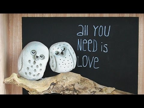 DIY Beton zum Kneten Viva Decor , Eulenbild „all you need is love”