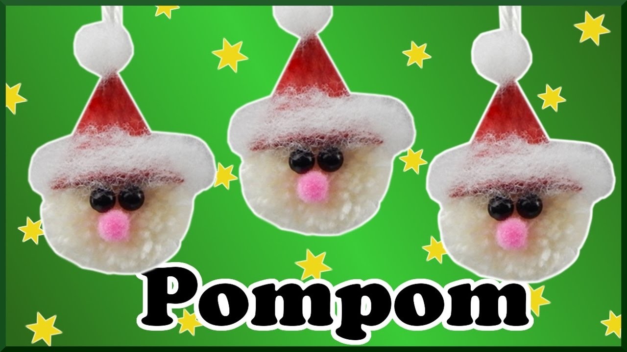 DIY xmas | Baumschmuck Pompon Wolle Weihnachtsmann | christmas tree ornament Pompom santa