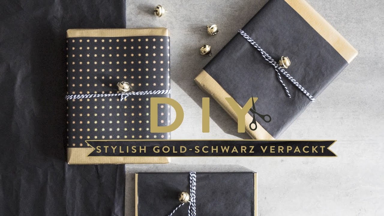 Weihnachtsgeschenke gold-schwarz | WESTWING DIY-Tipps