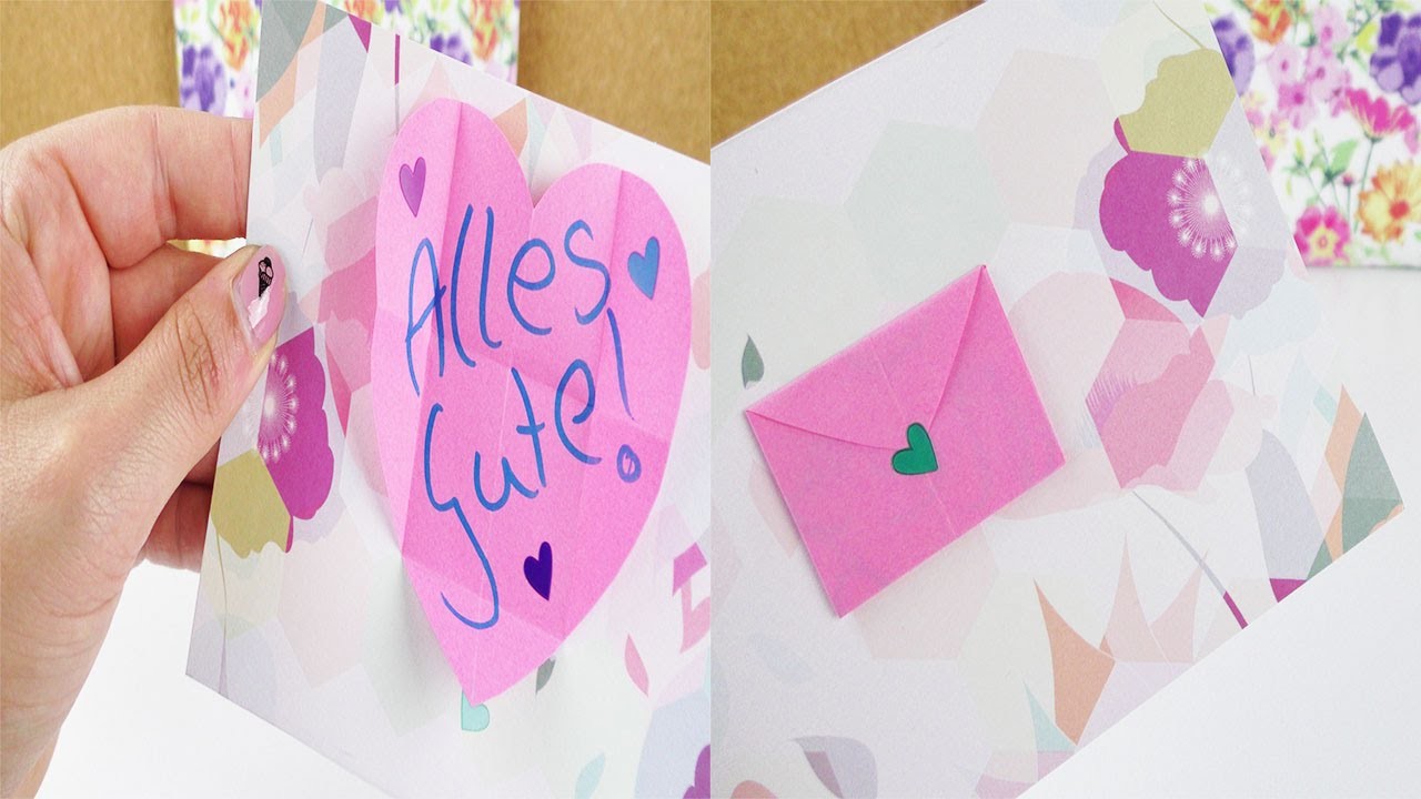Süße Geburtstags Karte mit Umschlag selber machen | Super einfach & total schön | Überraschung