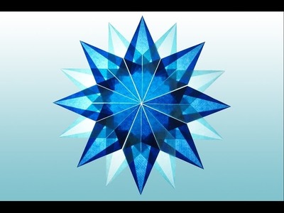 DIY: 16 Zackiger blauer Stern aus Transparentpapier basteln