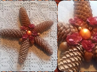 Stern. Tischdeko aus Tannenzapfen basteln • DIY für Weihnachten. Advent  * Julebuergerfee