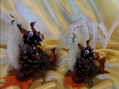 DIY by keka: BASTELIDEE Eichhörnchen aus Zapfen - so SÜSS;  UPSYCLING