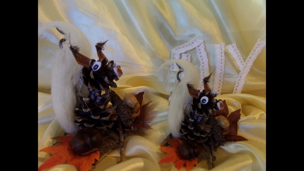 DIY by keka: BASTELIDEE Eichhörnchen aus Zapfen - so SÜSS;  UPSYCLING