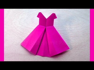 Origami Kleid - Basteln mit Papier - Origami Brautkleid - Kleidung falten - Basteln Ideen - DIY