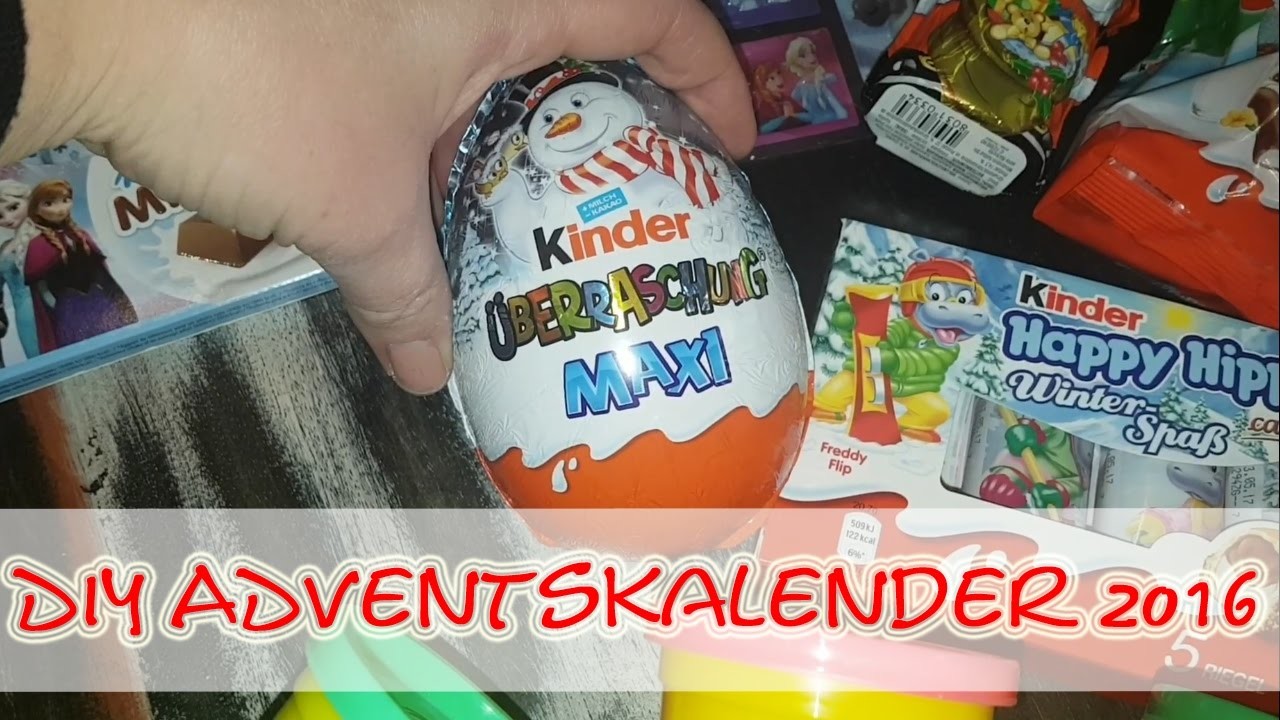 DIY Kinder Adventskalender 2016 - FROZEN. KINDER SCHOKOLADE. PLAY-DOH. Ü-Eier