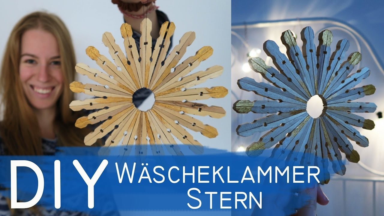 DIY Wäscheklammer Holzstern - Weihnachtsdeko, Upcycling