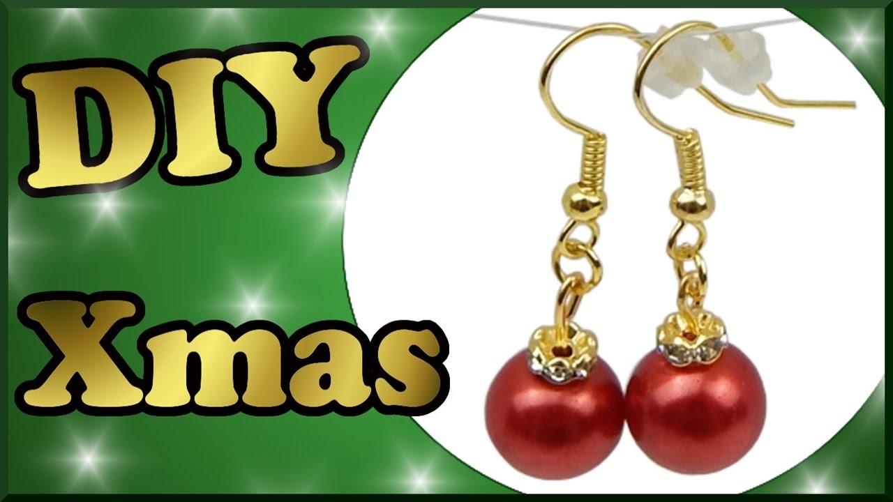 DIY xmas | Weihnachten Perlenohrringe selber basteln | Christmas tree ornaments earrings with pearls
