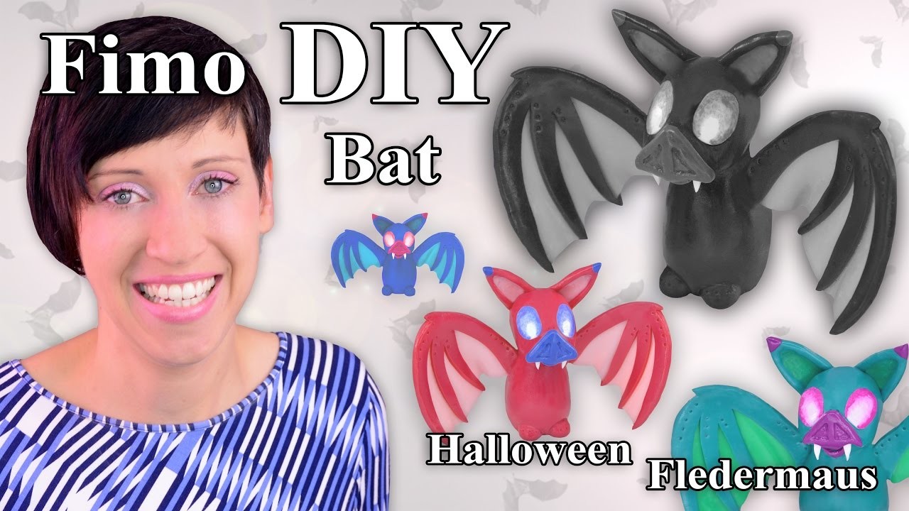 FIMO Fledermaus: Polymer Clay Halloween Bat – Tutorial [HD.DE] (EN-Sub)