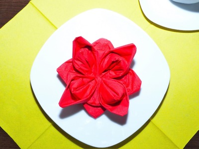 Servietten falten: Blüte.Rose (Deutsch) - napkin flower tutorial