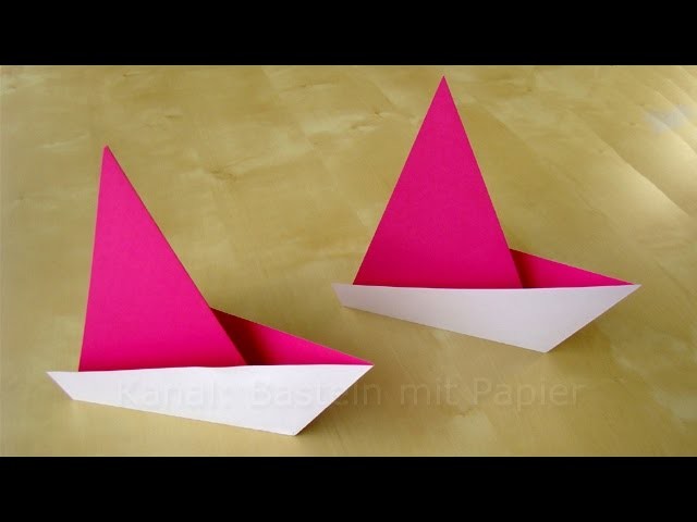 Origami Segelboot falten - Einfaches Origami Schiff basteln mit Papier - Boot Basteln mit Kindern