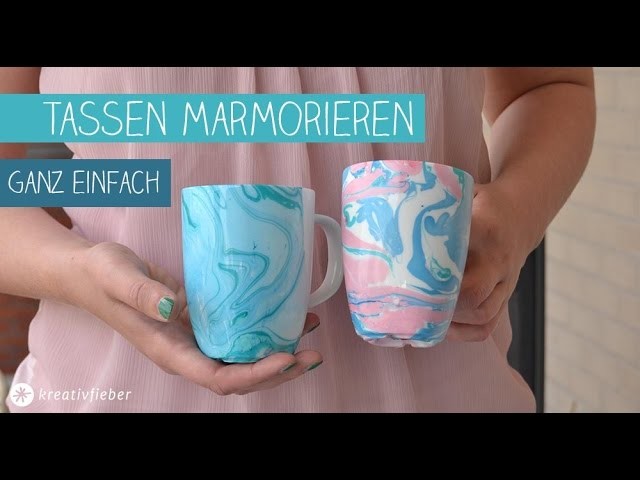 DIY Marmorieren - Marmoreffekt auf Tassen