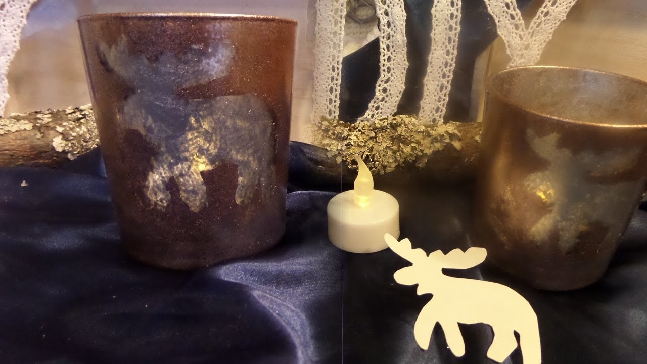 DIY: BAUERNSILBER  Deko Glas mit ELCH zum BASTELN; Upsycling by kekaplauderei
