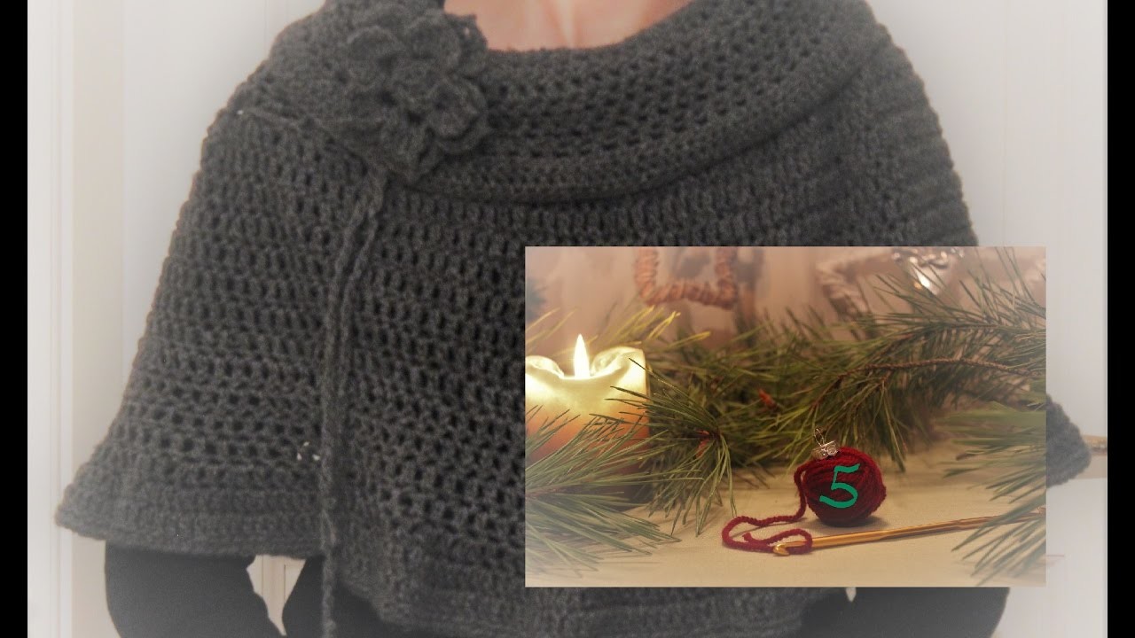 (eng. sub) Crochet Along Adventskalender 5 | Crochet Poncho. Schulterponcho häkeln