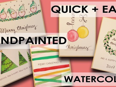 5 DIY Watercolor Christmas Cards ✶  Different Designs ✶ quick + easy