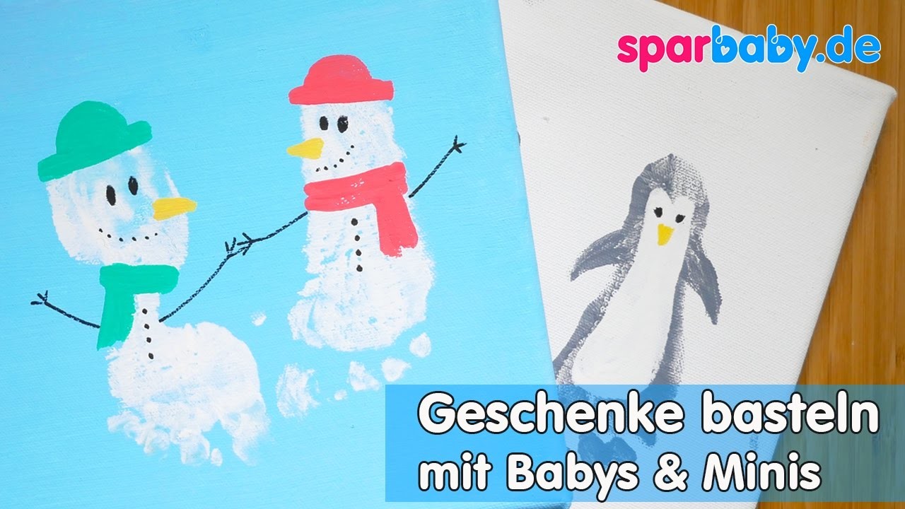 DIY Weihnachtsgeschenke basteln mit Kindern - Fußabdruckbilder