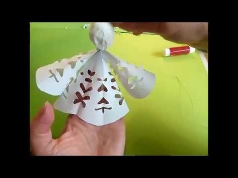 Weihnachtsengel aus Papier basteln. Ideen  für Weihnachtsdeko Winterdeko DIY