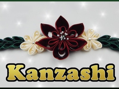 DIY Kanzashi | Weihnachtsstern aus Satinband falten | Christmas Poinsettia Satin ribbon flower