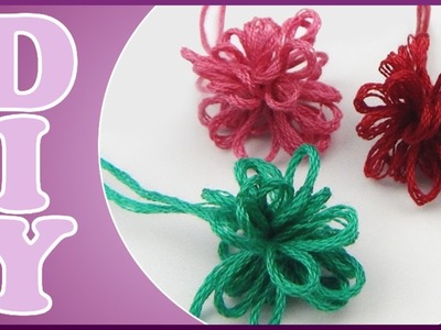 DIY | Süße Gabel Schlaufen Pompoms aus Wolle basteln | Cute wool loops pompoms | fork