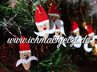 Anhänger Weihnachtsmänner aus Holz DIY - Shabby Chic - Basteln