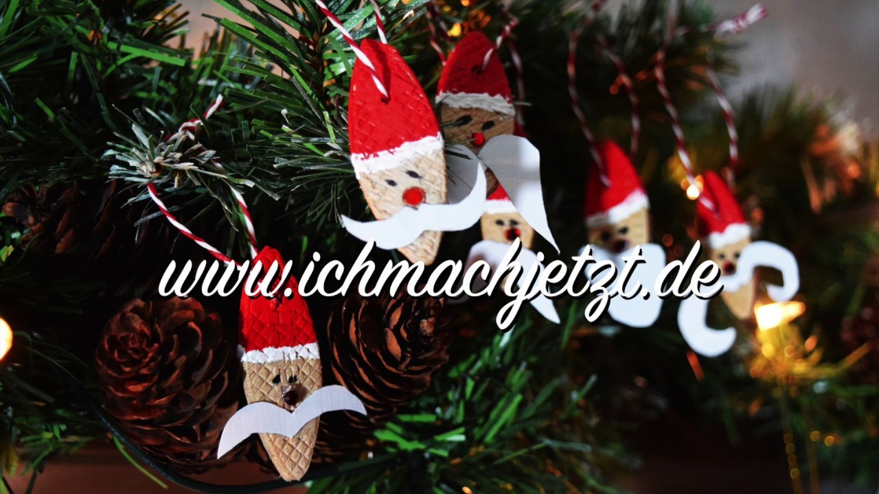 Anhänger Weihnachtsmänner aus Holz DIY - Shabby Chic - Basteln