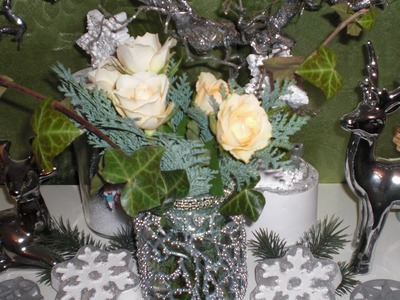 DIY - Cooles Windlicht. Vase  mit Farben und Perlen Silvesterdeko. Weihnachtsdeko
