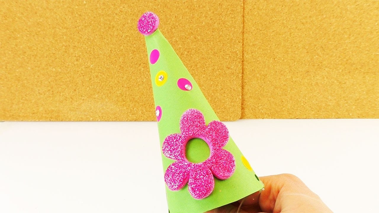 Partyhüte basteln | Für Kindergeburstage und Silvester | Ganz einfaches DIY für Kinder
