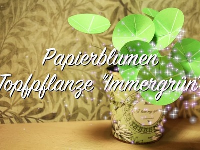 Papierblumen - Topfpflanze "Immergrün" - Basteln - Deko - DIY