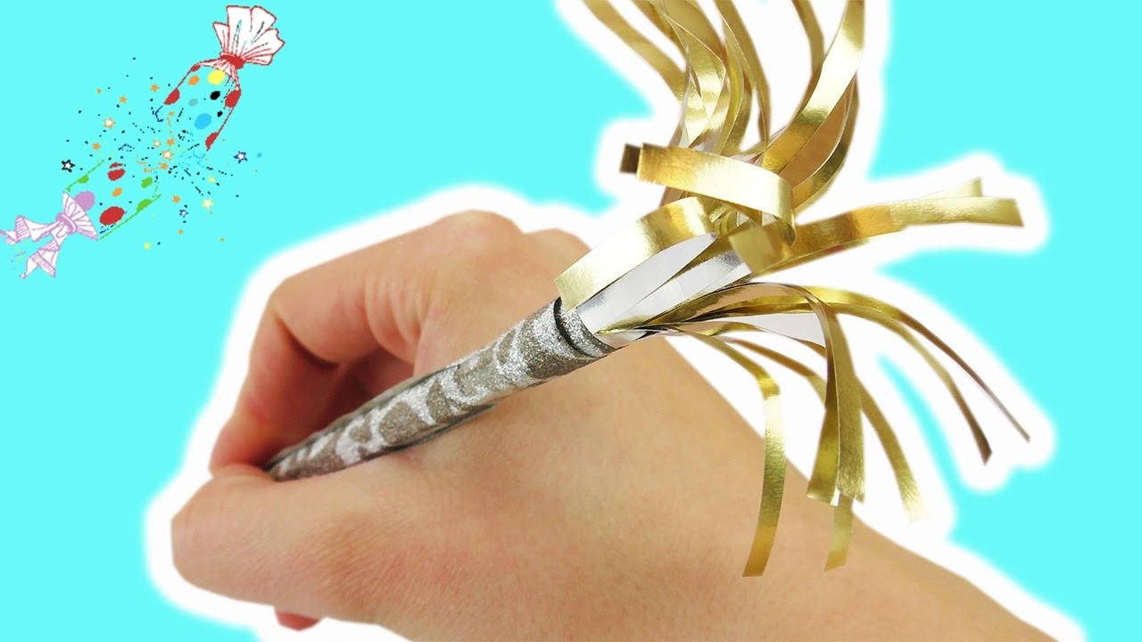 Silvester 2016 Deko selber machen | Stift mit Silberpapier im Feuerwerk Look | DIY Tischdeko
