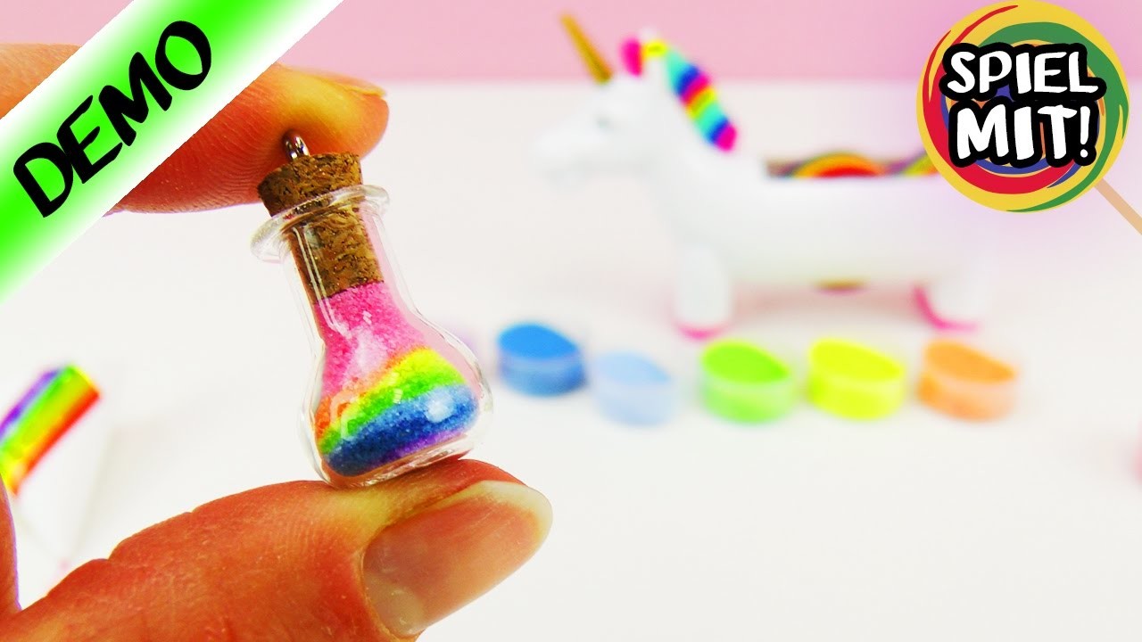 REGENBOGEN im Glas | DIY Rainbow im Mini Fläschen als Anhänger | Sablimage Sand in Flasche